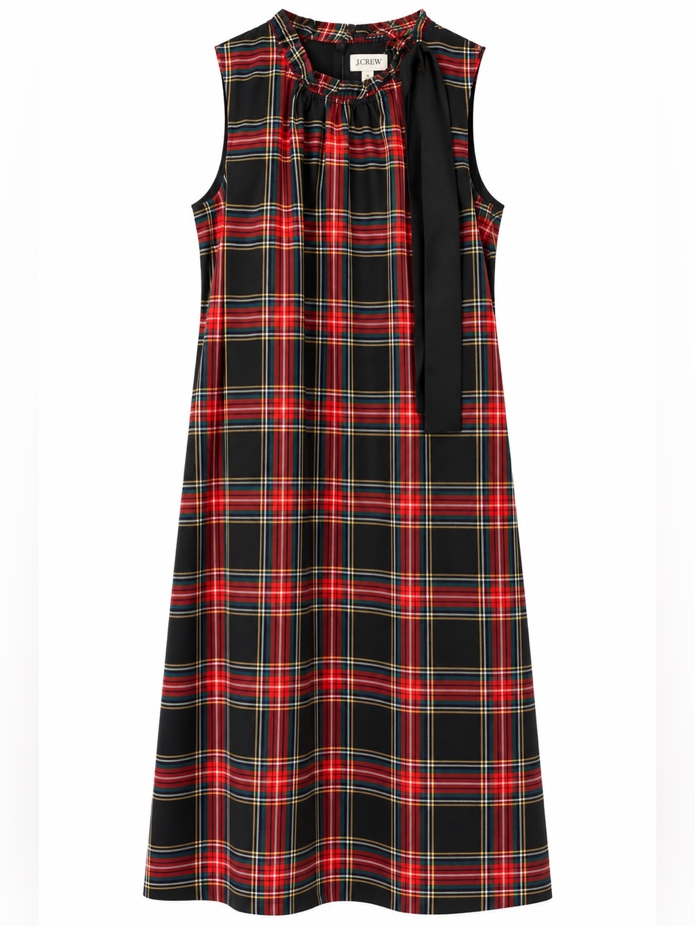 J. Crew Factory Stewart Tartan Plaid Sleeveless Dress with Bow Size 6
